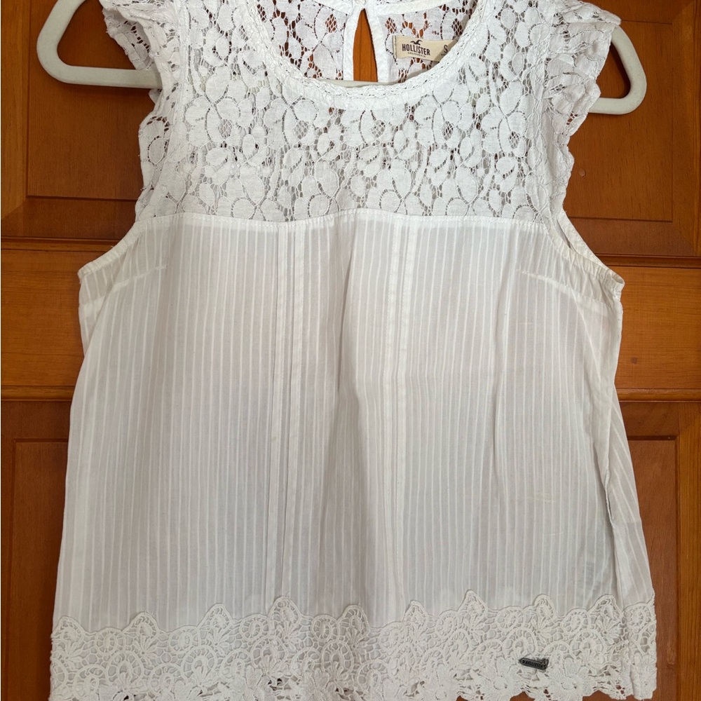 White Lace Sleeveless Top